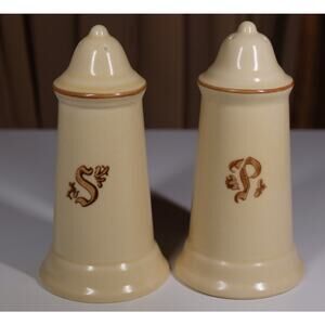 Pfaltzgraff Color-Flyte Salt & Pepper Shakers Vintage Ivory USA Stoneware Set